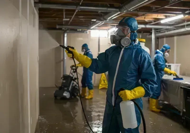 Basement Sanitization and Antimicrobial Treatment process in Johnston City, IL